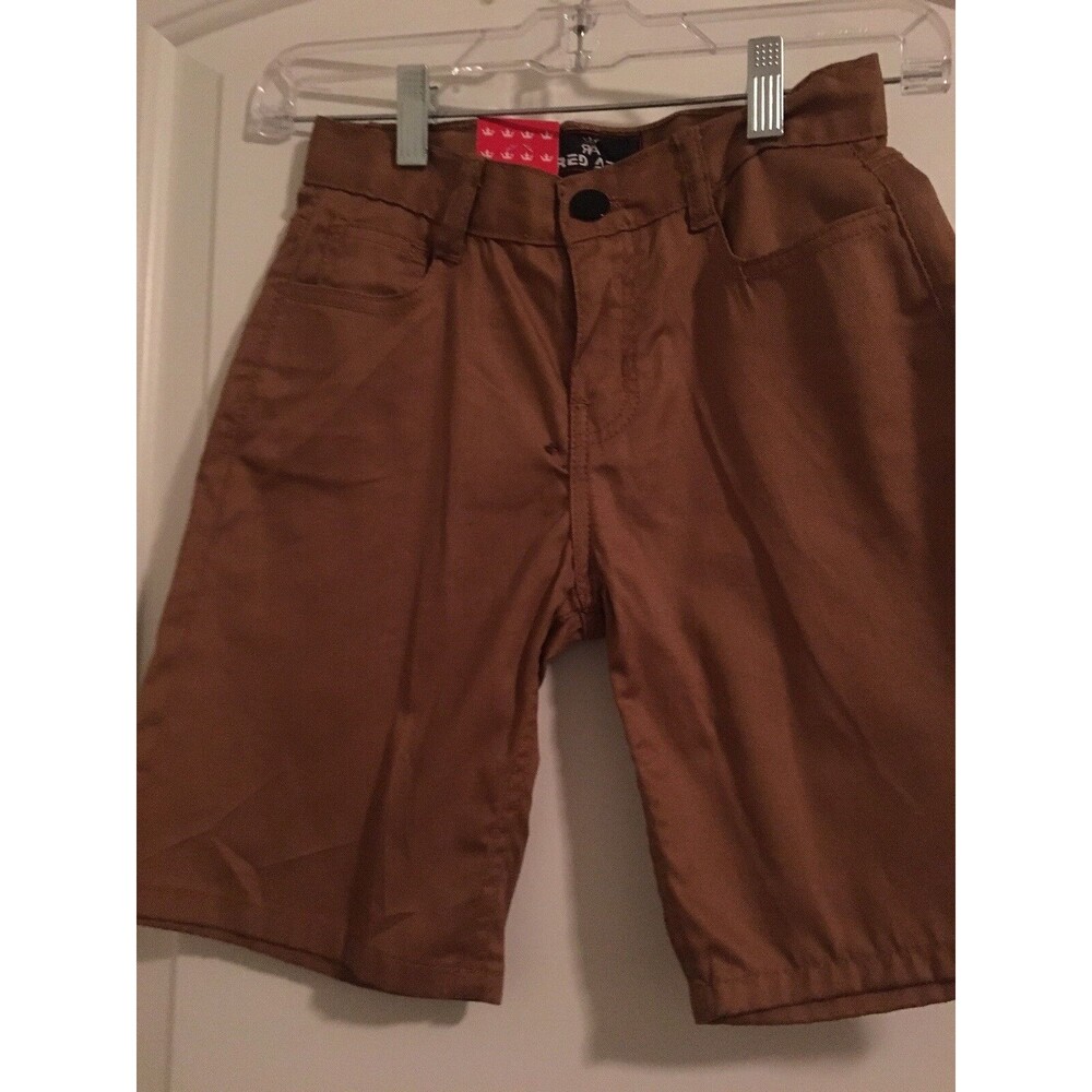 Red Ape Boys Casual Shorts Zip & Button Belted Size XL 7 Brown